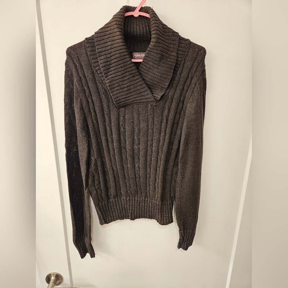 John Kloss - Cable Knit Sweater - Size M - Black - NWOT - Vintage